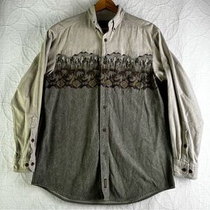 Vintage Woolrich John Rich and Bros Chamois Shirt Mens L Bear Brushed Cotton Top